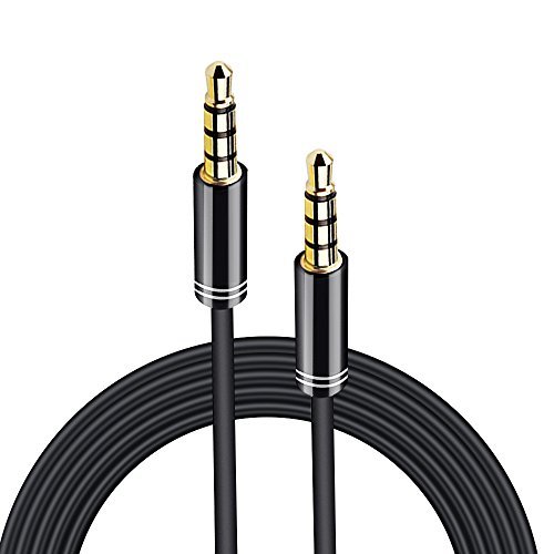 ARCHEER 3.5mm Audio Cable 4-Pole Male to Male Stereo Aux Cable / Auxiliary Cable / Aux Cord for Smartphone, Tablets, Headset, Headphones, PC, Laptop (5ft/1.5m)