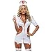 Produktbild Sexy Frauen Cut-out Krankenschwester 4 Stück Kostüm Kleid Set ( Weiß-03)