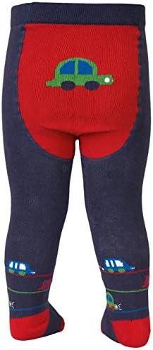 TUPTUSIE Baby Boys Cotton Tights Jeans Blue Bubble Car M2Z (56-62cm (0-6 Months), Jeans Blue)