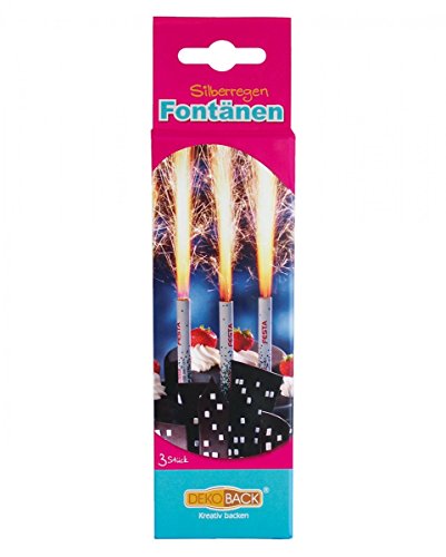 3 Stück Silberregen Torten & Eis Fontänen für Hochzeiten & Geburtstags Buffets