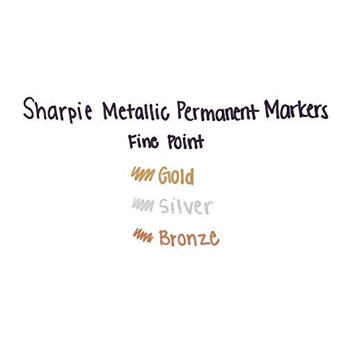 Sharpie Metallic Fine Point Permanent Markers 3/Pkg-Gold, Silver & Bronze - 4