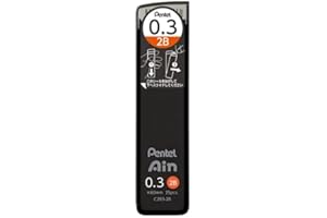 Pentel Ain Leads Refill for Mechanical Pencil | 0.3mm | 2B | 25pcs