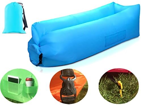 Inflatable Lounger, Compression Air Beds, Portable Chair, Air Chair, Lounger Air Sofa (Blue)