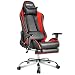 Produktbild Merax Gamingstuhl Racing Bürostuhl Schreibtischstuhl Ergonomische Stuhl mit Fußstütze Chefsessel mit Kissen Sportsitz Bürostuhl Belastbar bis 150kg Schwarz-rot