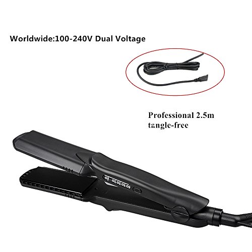 Haarglätter,Ausear 4 in 1 Keramik Turmalin Flat Iron, Vibrastrait Ceramic Ionic Haarglätter, Digitalanzeige , Dual Voltage 110-240V, 1.5inch - 5