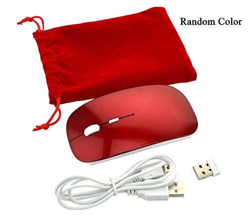 LingsFire® wiederaufladbare Mouse Wireless Gaming Maus USB Mäus Kabellose Maus Funkmaus Optisch USB Maus Wireless Mobile Mouse 2,4GHz PC Computer schnurlos Maus mit USB Empfänger Built-in 830mAh Akku Für PC Laptop Smart TV - 8