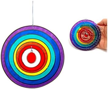 Circular Mobile Suncatcher in Rainbow Colours - Traded Ethically 15cm Dia