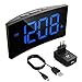 Produktbild PICTEK Digitaler Wecker, Digitaluhr, Reisewecker,5" LED-Display, Randlos Kurve, Dimmer, Snooze, 12/24 Stundenanzeige, 3 Alarmtöne, Naturgeräusche, USB-Stromanschluss -Blau (mit Adapter)