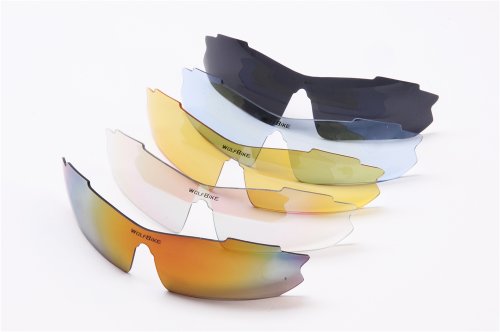 WOLFBIKE BYJ-013 Sonnenbrillen Polatizzati Außen Skilaufen Radfahren Fahrräder und andere Sport-Schutz mit 5 Wechselobjektiven - 4