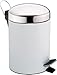 Produktbild SANWOOD 1007305 Treteimer, 3 liter weiß, Metall pulverbeschichtet, Deckel: Edelstahl verchromt, Kunststoffeinsatz