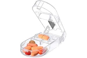 MOANATURA Cortador de Pastillas Compacto y Preciso - Divisor de Medicamentos con Cuchilla de Acero Inoxidable y Compartimento de Almacenamiento - Fácil de Usar y Portátil (Pastillero Cortador 3)