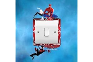 ELITEPRINT Spiderman INTO The SPIDERVERSE Light Switch Surround Sticker Skin Theme Graphic Decal Bedroom Kids Boys Girls