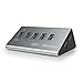 Produktbild Vultech hu-05usb3 Hub Stromversorgung, USB 3.0, 4 Ports Daten, 1-Fast Charge, Aluminium, Grau