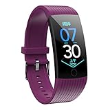 Lazzgirl Smart Watch Blutdruck-Herzfrequenz-Monitor Schlaf-Sport-Fitness-Tracker(Lila,TPU)