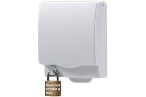 SUNNEE Baby Safety Electric Plug Socket Cover Weatherproof Single Switched Socket Protector Safety Outlet Cover Box for Home and School (White)