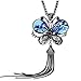 Sansar India Antique Style Butterfly Blue Crystal Long Chain Pendant Tassel Necklace for Girls and Women RS.389.00