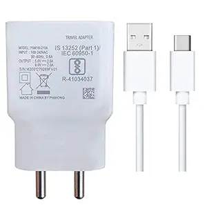 Fast Type-C Charger for Samsung Galaxy M30s,Samsung Galaxy M31,Samsung Galaxy M31 Prime Charger Original Adapter Wall Charger | VIVO Original Charger Cable Type-C Mobile Charger | Type-C Charger Cable Fast Charging Mobile Charger | Type C Fast Charger | Type C Android Charger with 1 Meter USB Type C Charging Data Cable (2.4 Amp, White)