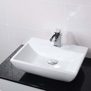 Countertop Sink Bathroom Basin Bowl White Ceramic: Amazon ...
