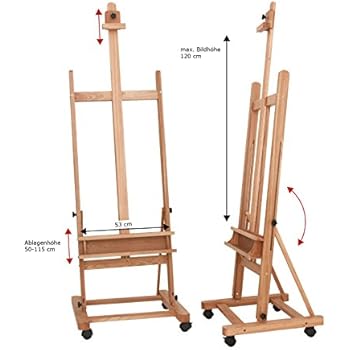 Atelier-Staffelei 131, vormontiert - kein Bausatz, waagerecht und