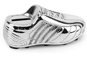 Baby Gift Ideas - Cadeau Baptême - Boite Argenté - Chaussures de Football - 12.8 x 9 x 7.4 cm