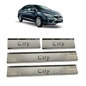 AUTO CAR WINNER Stainless Steel Door Sill Plates/Foot Steps Scuff Plates for Honda City i-Dtec V