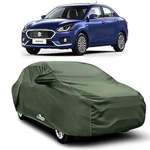 XG Brand 4X4 Material Fabric 100% Waterproof Car Cover for Maruti Suzuki New Swift Dzire (Dark Green with Mirror Pockets)