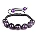 Produktbild 10mm Perlen Amethyst Stein Armband Damen Herren Einstellbare Armband Geflochtenen Seil Naturstein Yoga Perlen Armreif