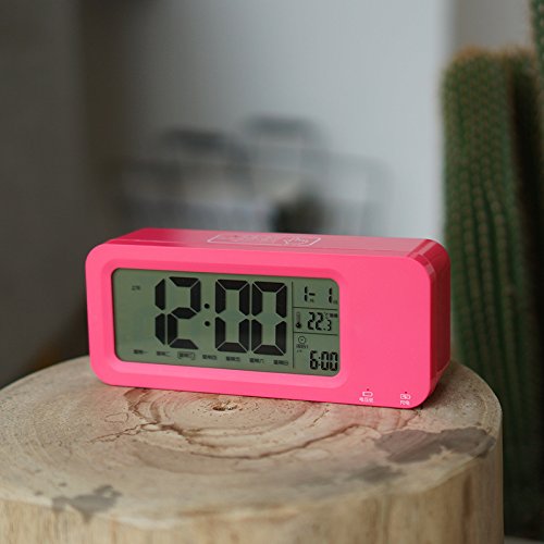 Preisvergleich Produktbild OLILEIO Stimme, Zeit, Alarm, Einfach stumm, Intelligente elektronische Musik, Multifunktionsdrucker, Student Kreative Tischplatte Kleiner Alarm Tabelle, Rosa