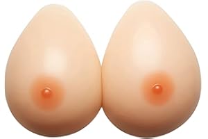 ELMIKA Selbstklebende Silikon Brustformen Crossdresser Brüste Falsche Brustprothesen Transgender Cosplay Mastektomie Prothese, Cup D 1000g/Paar