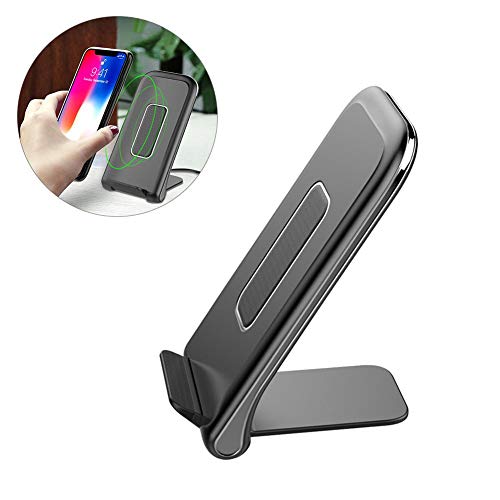 Fast Wireless Charger, Qi Certified Wireless Charging Stand Compatible with iPhone Xs MAX/XR/XS/X/8/8 Plus, 10W for Galaxy Note 9/S9/S9 Plus/Note 8/S8, 5W All Qi-Enabled Phones (No AC Adapter).