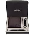 URBAN FOREST Weasley Brown Leather Wallet, Keyring & Pen Combo Gift Set for Men