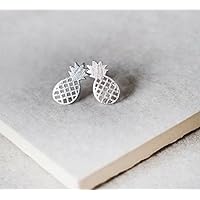Selia Ananas Ohrring Pineapple Ohrstecker silber Origami handgemacht Modeschmuck Schmuck, minimalistisch, geschenk, Trend