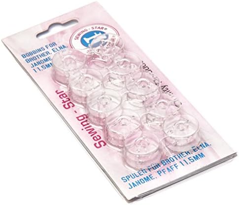 10 Transparent Bobbins for Brother, Elna, Janome, Pfaff 11.5mm (White)