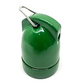 Producto italiano. Portalámparas de porcelana E27 verde con gancho