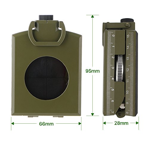 Kompass, professionelle Kompass Metall Tasche Größe Wasserdicht 50mm Zifferblatt Kompass Multifunktions Kompass mit Inklinometer Pouch Lanyard für Reisen Camping Wandern - 5