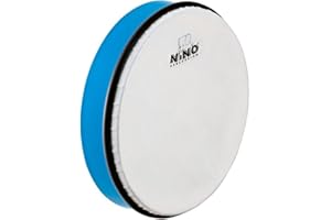 Nino Percussion Hand Drum Instrument - Große Handtrommel für Kinder ab 5 Jahren - Durchmesser 10 Zoll (ca. 25 cm) - Kunststoff, Blau (NINO5SB)
