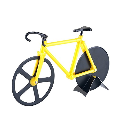 Yookay Fahrrad Pizzaschneider Sterling, Doppel-Edelstahl-Bike Pizza Schneidrad Räder Cutte