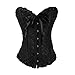 Produktbild VEMOW Elegante Damen Vintage Gothic Party Blumen Braut Dessous Schnüren Schlank Lace Up Satin Ohne Knochen Korsett Bustier Tube Top(X1-Schwarz, EU-40/CN-XL(Oberteile))