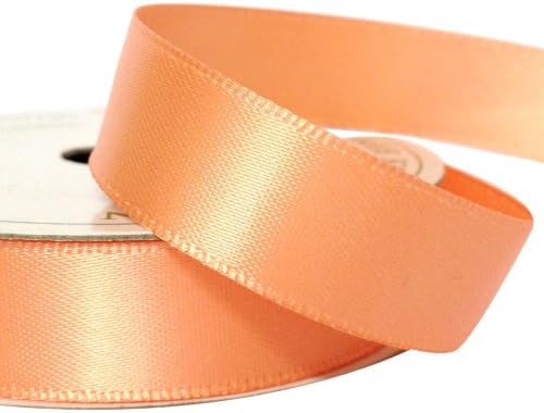 Three Kings 15 mm x 7 m Double Sided Satin Ribbon Roll, Coral Pink