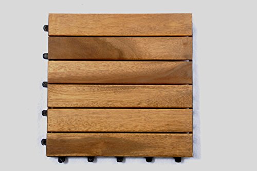 SAM® Terrassenfliese 01 aus Akazien-Holz, Einzelfliese, FSC® 100% zertifiziert, Garten-Fliese, Bodenbelag mit Drainage Unterkonstruktion, Klick-Fliesen für Garten, Terrasse, Balkon - 3
