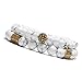 Produktbild ZUXIANWANG Handschnur,2Er Set Weiß Natürlichen Stein Perlen Armband Disco Ball Braclet Sets Für Mens Yoga Hand Paar Armband Gold