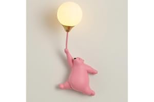 Klobvtt Lampada da parete a forma di orso cartone animato lampada da parete a palloncino lampada da parete per camera dei bambini apparecchio di illuminazione per montaggio a parete fata G9 applique c