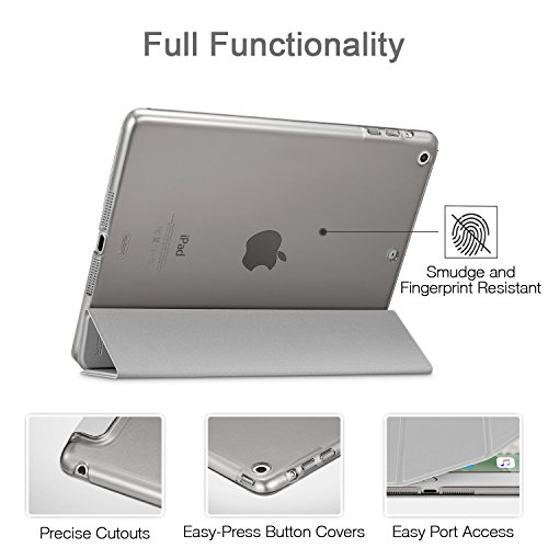 iPad Mini Hülle, ESR® Yippee Series Auto Aufwachen / Schlaf Funktion PU Ledertasche mit Durchschaubar Rückseite Abdeckung Schutzhülle für iPad mini 3/2/1 (Raum Grau) - 6