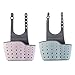 Price comparison product image 2 Pcs Double Layer Sink Hanging Pouch Sponge Soap Shelf Bathroom Holder Kitchen Storage Tool for Soap Sponge Toothbrush Etc(Blue,Pink)