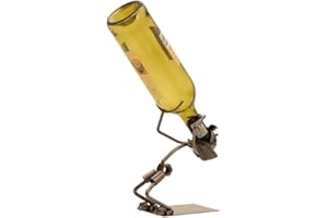 MEL-O-DESIGN Extravaganter Wein Flaschenhalter Lustiger Trinker aus Metall Höhe 21 cm