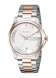 Gucci Herren-Armbanduhr, analog, Schweizer Quarz, mit zweifarbigem Edelstahlarmband YA126473