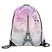 Produktbild gthytjhv Paris Eiffel Tower Mens' and Women Sport Sack Rucksack mit Kordelzug Bag Lightweight Unique 16.9x14.2