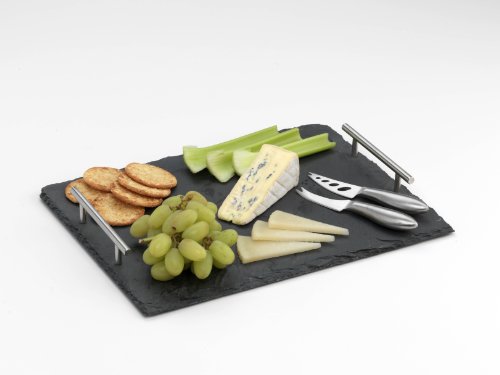 Grunwerg Commichef Sur La Table 4 Piece Slate Cheese Serving Set SLT-CHEESE