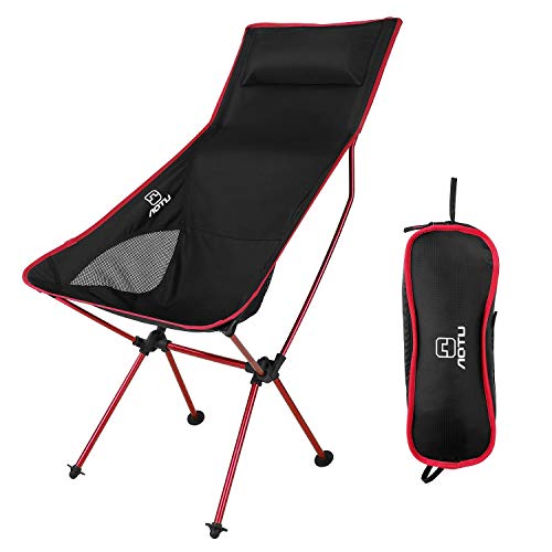 Silla Plegable Camping, Portátil Reclinable Silla Camping Aluminio Ligera Comoda Silla de Camping Set con Bolsa para Easy Camping / Senderismo / Viaje / Caza / Pesca / Acampada, Soporta Hasta 150 KG