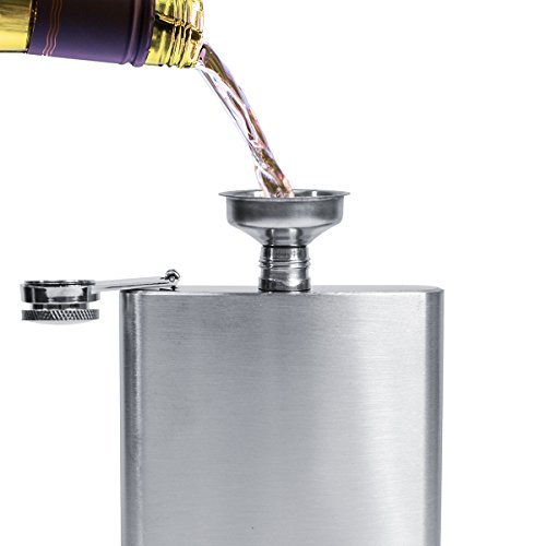 eyepower Flachmann-Set Geschenkbox Edelstahl 210 ml| Trichter, 4 Bechern, Schlüsselanhänger - 6